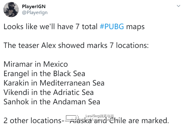 PlayerIGN：以阿拉斯加和智利为原型的地图尚待开发