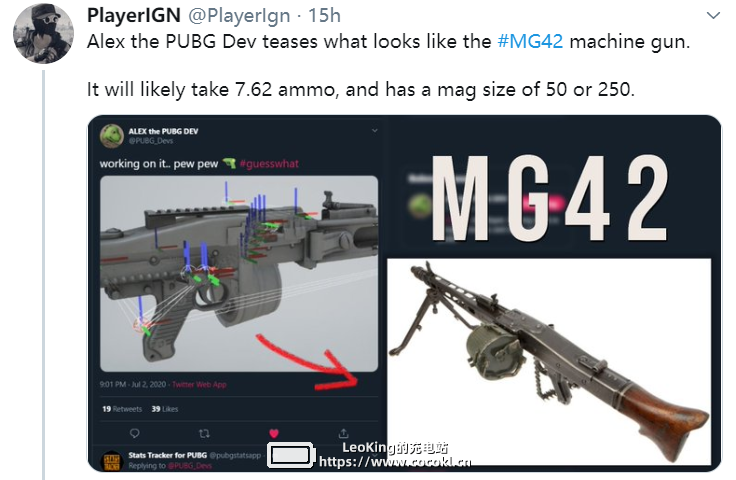 PUBG新武器或为MG42，7.62毫米子弹机枪或将上线
