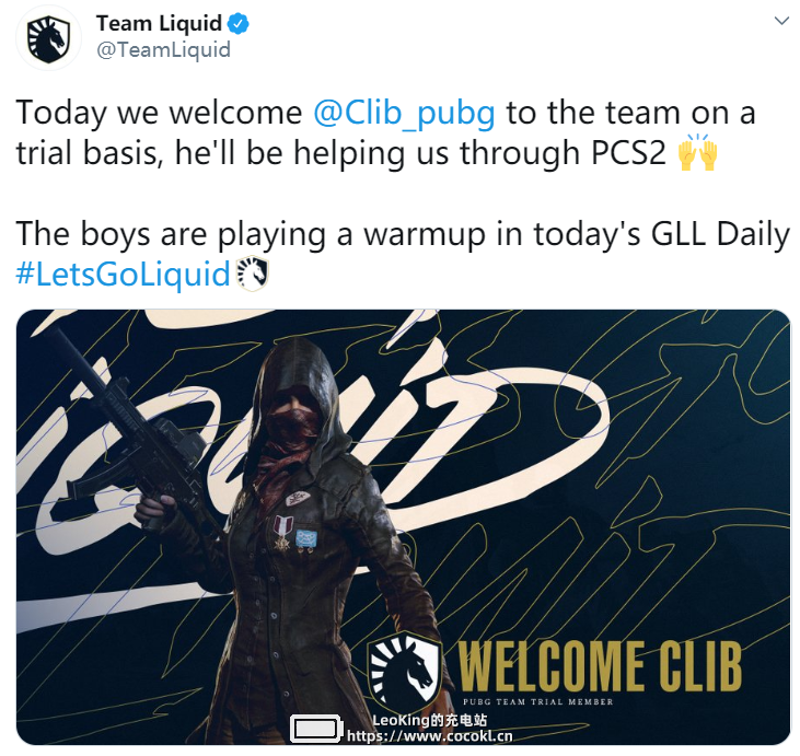 Tempus大腿Clib将代表Liquid战队出战PCS2