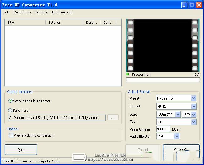 Free HD Converter（MTS格式转换工具）v2.0 绿色版