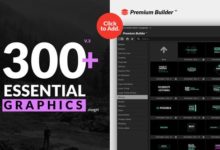 PR脚本/模板-300种现代时尚简洁创意设计商务迷你复古故障婚礼媒体字幕条标题 Motion Typography Essential Graphics-老康的学习空间