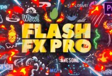 PR脚本预设-二维卡通游戏动漫火焰能量文字标题LOGO转场MG动画元素包 Flash FX Pro For Premiere-老康的学习空间