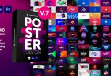 PR/AE脚本模板-240个时尚彩色图形文字标题排版广告海报设计宣传动画 Posters Pack V7-老康的学习空间