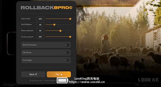 AE/PR脚本-一键快速生成8mm胶片噪点刮痕光效叠加效果插件 ROLLBACK8 Pro + 使用教程插图